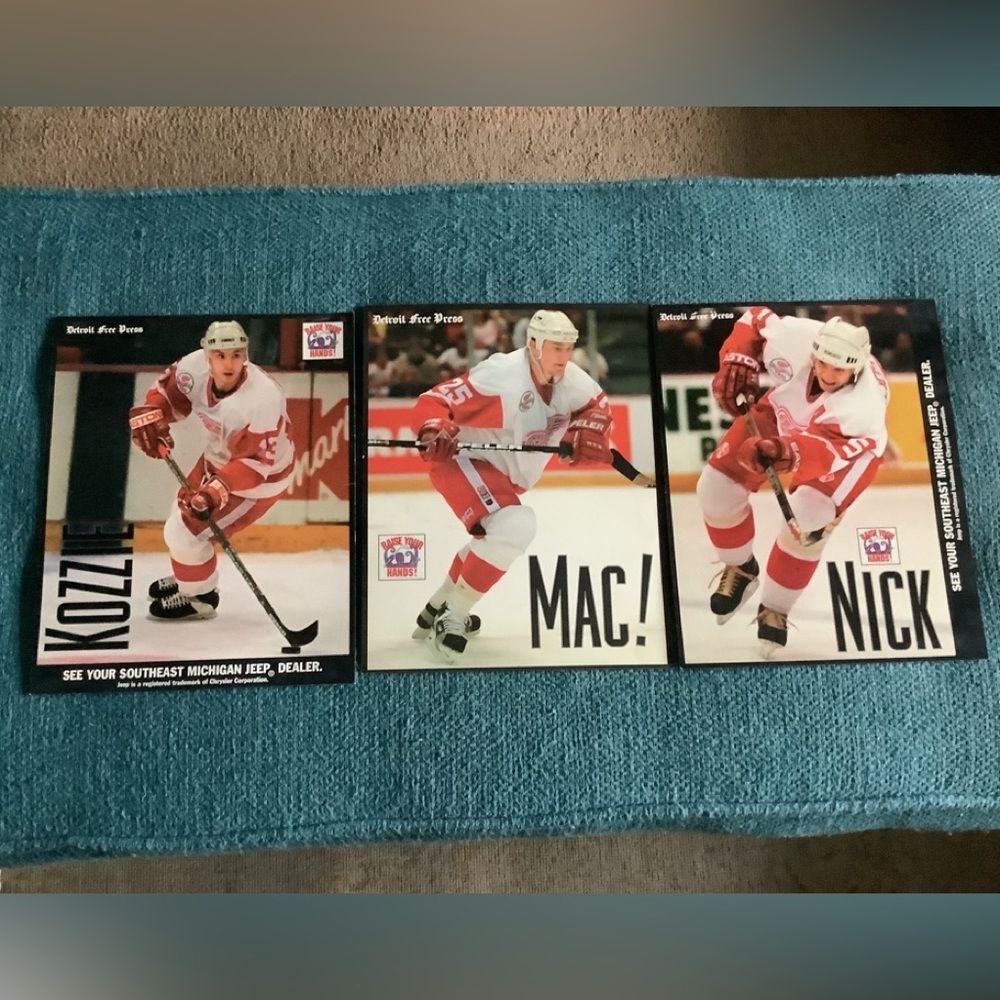 Detroit Free Press Vintage Red Wing Trading Card Lot Kokzzle, Mac, Nick EUC